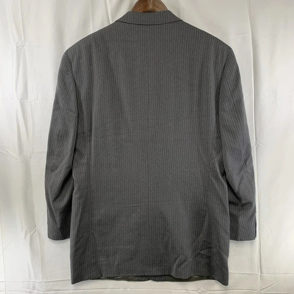 Tommy Hilfiger 2Pc Gray‎ Pinstripe Wool Suit Mens 41R / 34 x 30 Jacket Pants